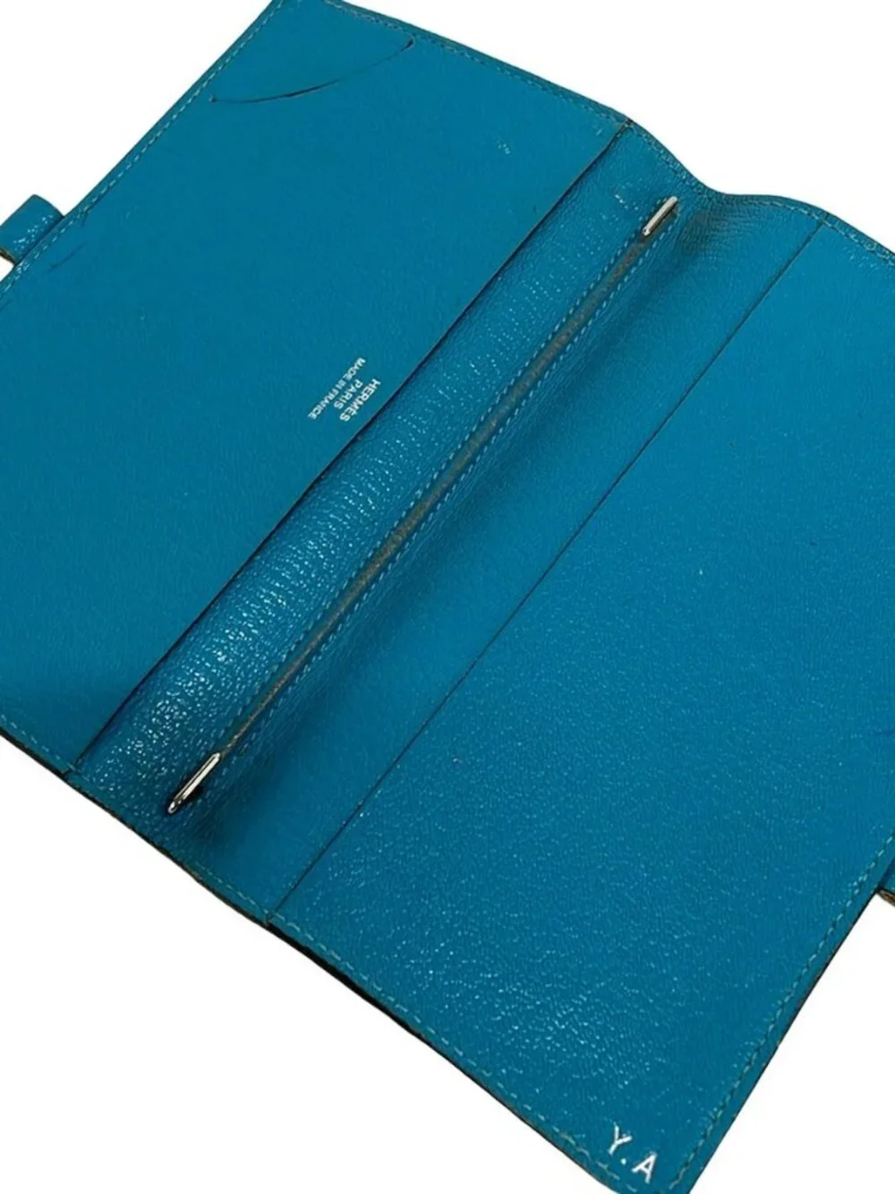 HERMES Vision Blue Paon Chevre Square O Agenda